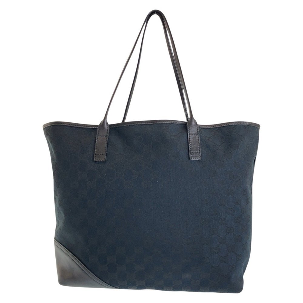 GUCCI Gucci New Brit Black Gold Hardware GG Canvas Leather 169945 Tote Bag Sh... - Picture 2 of 9